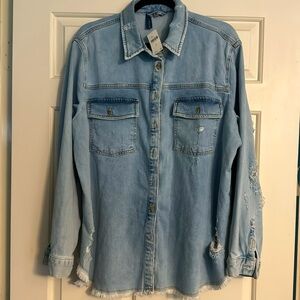 Pilcro destroyed denim shirt